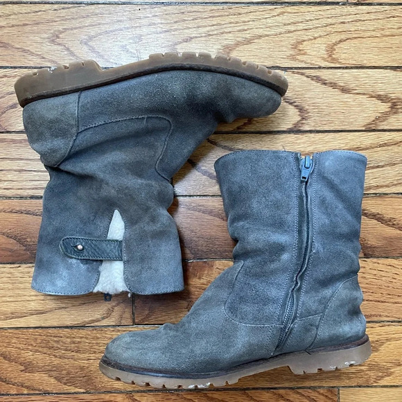 Jacadi Suede Sherpa lined  ankle boots, size 1 - Picture 1 of 13